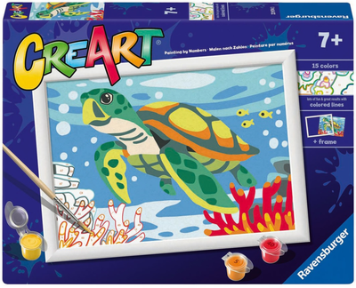 Malowanie po numerach Ravensburger Creart dla dzieci: Żółwik (4005556239740)