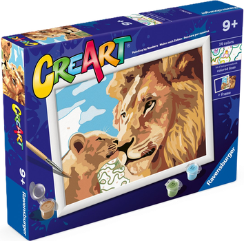 Malowanie po numerach Ravensburger Creart dla dzieci: Lew z małym (4005556239764)