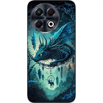 Силиконовый чехол бампер SMTT для Tecno Spark 30 Pro (KL7) с картинкой Дракон и ловец снов