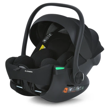 Автокрісло El Camino i-FLOW ME 1198 Black (встановлення проти ходу руху, зріст дитини: 40-87 см, 3 точки кріплення, ремінь безпеки, вік 0+)