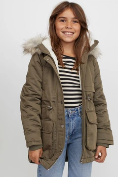 Парка зимова H&M хакі UFJGL097 164