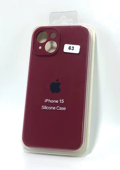 Чохол для телефону iPhone 15 Silicone Case Orig FULL Camera No63 burgundy 4you