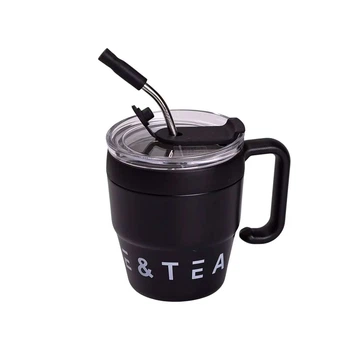 Термочашка Coffee & Tea 480 мл з трубочкою і подвійним відкриванням, чорний