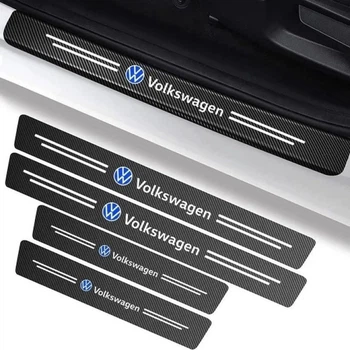 Защитная карбоновая пленка на пороги авто VOLKSWAGEN 4ШТ, 2Х(60Х7СМ) 2Х(40Х7СМ)
