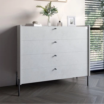 Комод с 4 ящиками LION Wood с черными ножками 100х90х45 см Бетон style (LION-042974)