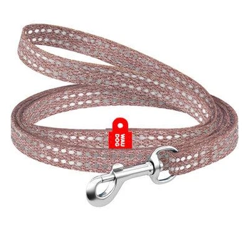 Поводок WAUDOG Re-cotton XS Коричневый Светоотражающий 2 м × 10 мм Плоский для кошек и мелких пород собак, арт. 16446