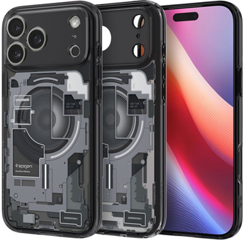 Etui plecki Spigen Ultra Hybrid MagSafe Case do Apple iPhone 17 Pro Zero One Black (8800283314854)