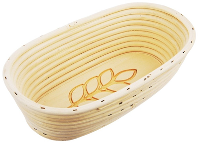 Koszyk do wyrastania chleba Orion rattanowy z motywem kłosa 26 x 13 cm (8592381158972)