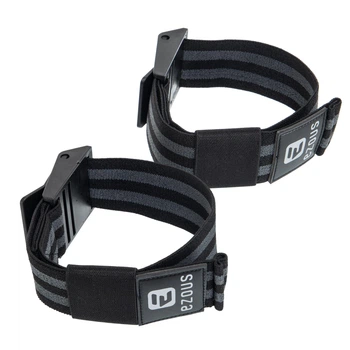 Стрічки для тренувань біцепса BFR ремні Kaatsu (2шт) OCCLUSION BANDS EZOUS (PL, латекс, розчин 30х5см, вага 195гр, чорний-сірий) (C-09_Чорний-сірий)