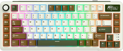 Клавіатура бездротова RK ROYAL KLUDGE L75 RGB Cream Switch Palm Green (RK-L75-PLMGRN-CRMSW-US)