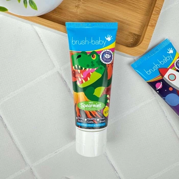 Зубна паста для дітей Brush-Baby (3+) фтор 1350 ppm, 50мл динозавр