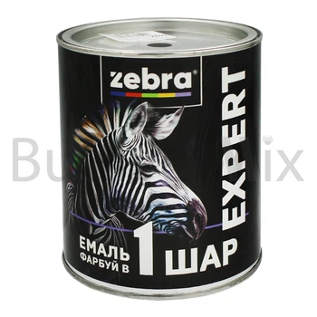 Емаль алкідна ZEBRA EXPERT 1 шар Т1091 0,7 л чорна матова