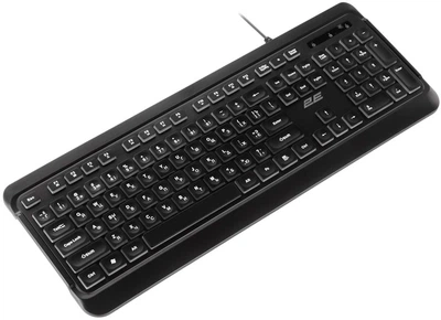 Клавиатура 2E KS120 White Backlight Ukr Black USB