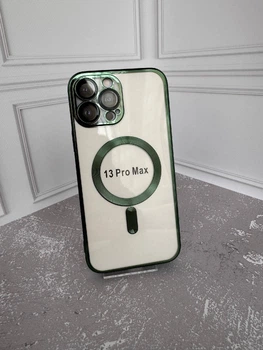 Чехол Shining Chrome Case With MagSafe с защитой камеры для iPhone 13 Pro Max Green