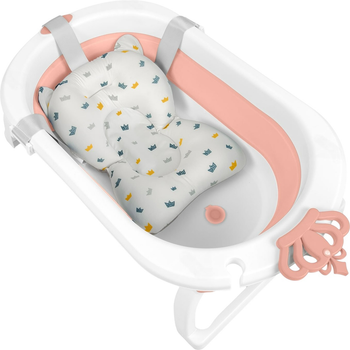 Ванночка складана Ricokids RK-286 з вкладкою Біло-рожева (5903890629182)