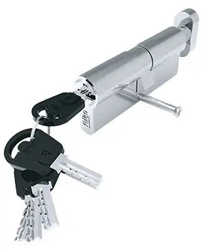Цилиндр замка с ручкой Riko Lock cylinder with handle 40х40-5С/Р Сатин (AZ 40х40T SN-5C/I)