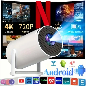 Проектор 4K Домашній кінотеатр міні, портативний з Wi-Fi Android 11