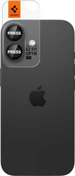 Захисне скло Spigen Glas.tR EZ Fit Optik Pro для Apple iPhone 17/16 Plus/16 Black 2 шт. (AGL07921)
