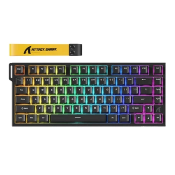 Механічна клавіатура на магнітних світчах Attack SHARK R82 HE, 82 key, RGB, 8K, Win/Mac OS, УКР/АНГЛ, Black /Чорний (R82B)