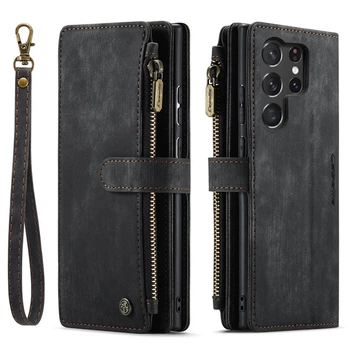 Чехол-кошелек CaseMe Retro Leather для Samsung Galaxy S23 Ultra black