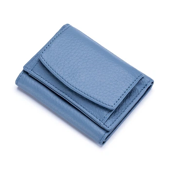 Маленький жіночий гаманець із високоякісної PU шкіри sky blue