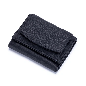 Маленький женский кошелек из высококачественной PU кожи black
