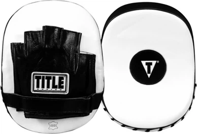 Лапы боксерские TITLE Boxing Cobra Leather Punch Mitts Black/White (CMPML BK/WH)