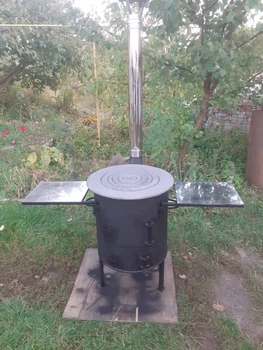 Піч під казан 6-20 л, 6 мм зі зйомними кільцями, трубою та столиками