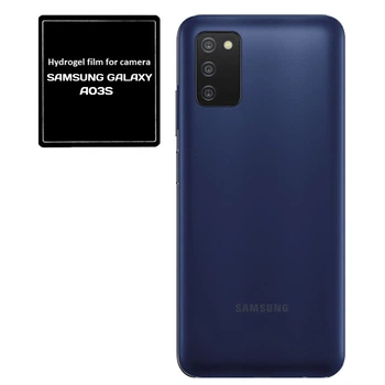 Бронированная гидрогелевая пленка Hydrogel Film для Samsung Galaxy A03s на камеру 3 шт, Transparent