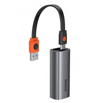 HUB переходник адаптер Baseus Gigabit LAN Adapter CAHUB-AF0G USB / Type-C / RJ45, Dark Gray