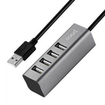 USB HAB Hoco HB1 на 4 порта Gray