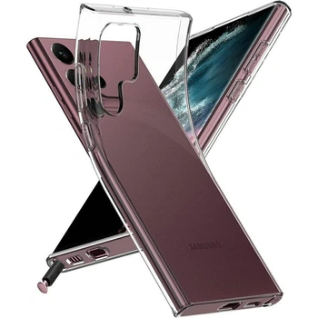 Прозрачный силиконовый чехол накладка Oucase для Samsung Galaxy S22 Ultra, Transparent