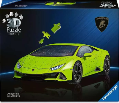 Пазл 3D Ravensburger Iconics Lamborghini Huracan EVO Green 108 елементів (4005555080374)