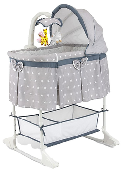Дитяче ліжечко Milly Mally Sweet Melody Star Grey (5901761123142)