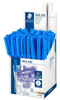 Набір ручок Staedtler Cup Ballpoint Pen Stick 430 M 50 шт Синій (ZES4007817407387)
