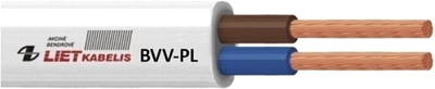 Кабель Lietkabelis BVV-PL 2 x 1.5 25 м Білий (4779016540966)