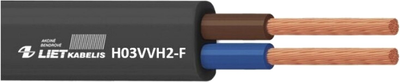Кабель Lietkabelis H03VVH2-F 2 x 0.75 25 м Чорний (4779016546135)