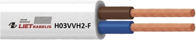Кабель Lietkabelis H03VVH2-F 2 x 0.5 50 м Білий (4779016543301)