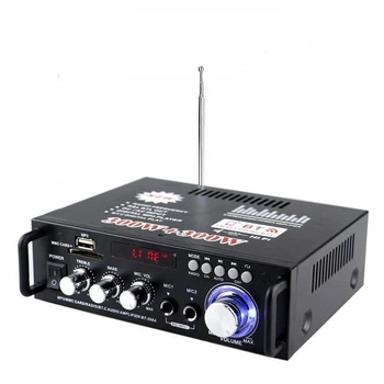 Підсилювач потужності двоканальний 300+300Вт, DiscRadio BT-298А, 12В, 220Вт, Bluetooth 5.0