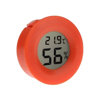 Термометр с гигрометром - ЖК дисплей - оранжевый