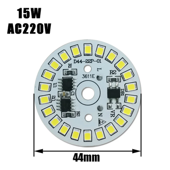 Светодиодный LED-модуль 15Вт, 46 мм AC220В плата для ремонта ламп 15Вт, теплый белый
