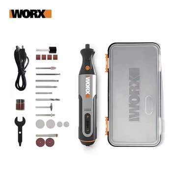 Акумуляторний гравер Worx Wh 106, міні дриль з набором насадок у кейсі