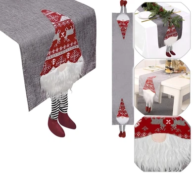 Рождественская скатерть дорожка для стола 180x33 см Happy New Year and Merry Christmas