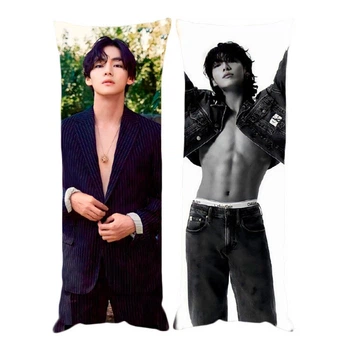 Подушка Обіймашка Дакімакура Чонгук Jungkook, BTS в костюмі та джинсах Calvin Klein 60х20см (27981)