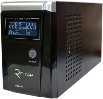 Джерело безперебійного живлення Ritar RTSW-600 LCD (360Вт),12В, под внешний АКБ, Q4 (320*132*210) 4,2 кг (RTSW-600 D12)