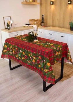 Скатертина новорічна/різдвяна/святкова/зимові мотиви Святкова 150*150 см