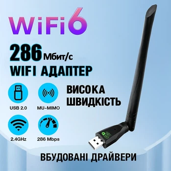 Wi-Fi 6 адаптер AIC8800 USB 2.0 2.4 ГГц MU-MIMO OFDMA