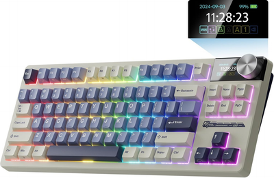 Klawiatura bezprzewodowa RK ROYAL KLUDGE S85 RGB Beige Switch Horizon Blue (RK-S85-HRZBLU-BEGSW-US)