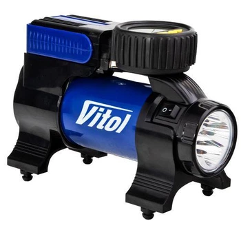 Компресор "ViTOL" K-22 100psi/14Amp/ 37л/Ліхтар/Автостоп/прикурювач K-22