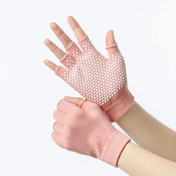 Рукавички для Йоги Sports Gloves Білі Точки, персик